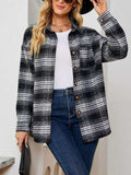 Plaid Collared Shirt Jacket - Trendsi - Flyclothing LLC