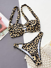 Leopard Ring Detail Bikini Set - Trendsi