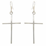 Sterling Silver Cross Drop Earrings - Artisana