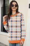 Printed Round Neck Long Sleeve Sweatshirt - Trendsi