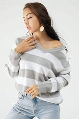 Leopard V-Neck Long Sleeve Sweater - Trendsi - Flyclothing LLC