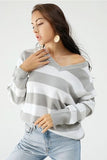 Leopard V-Neck Long Sleeve Sweater - Trendsi