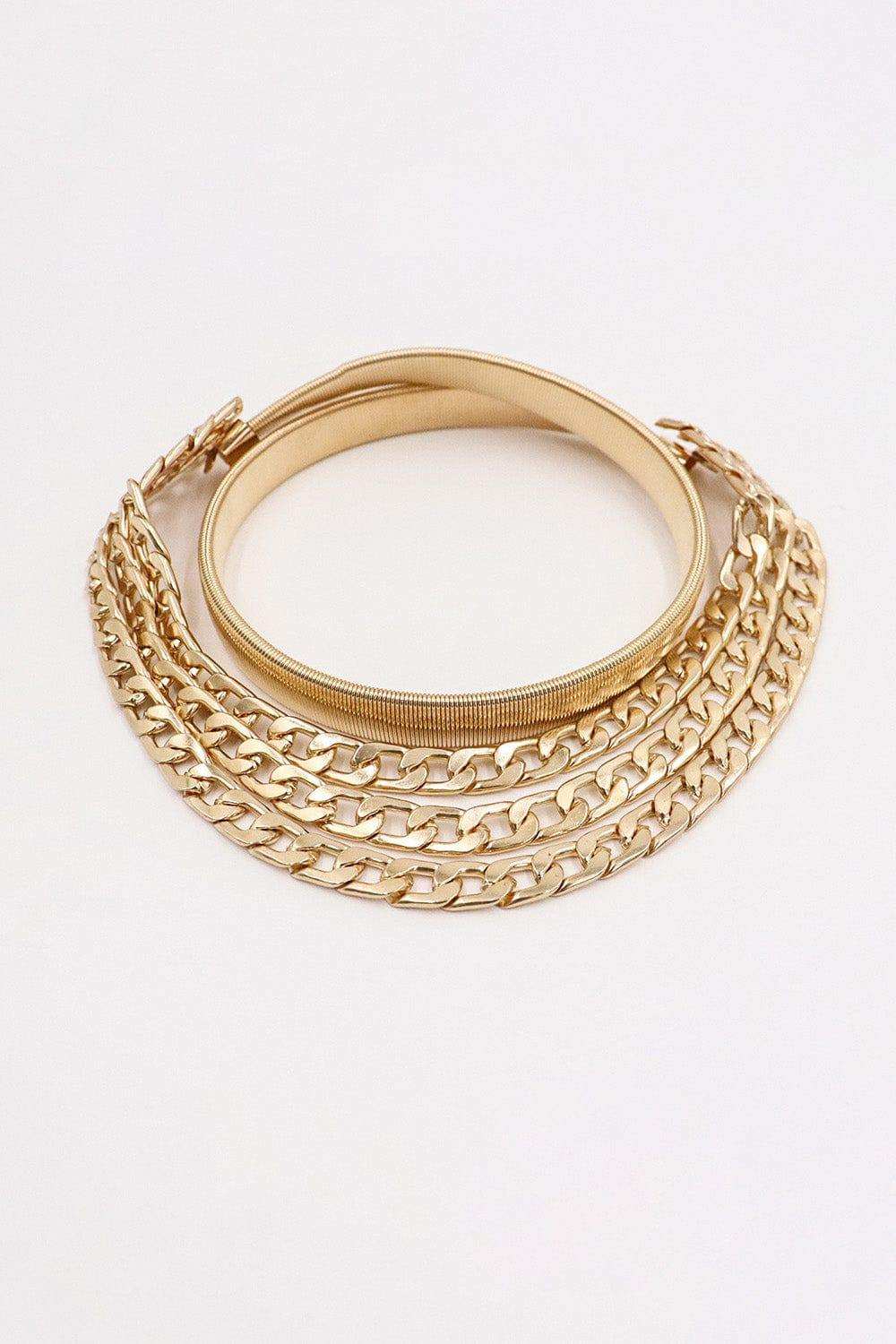 Metal Triple-Layered Chain Belt - Trendsi - Flyclothing LLC