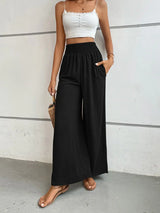 Wide Waistband Relax Fit Long Pants - Trendsi - Flyclothing LLC