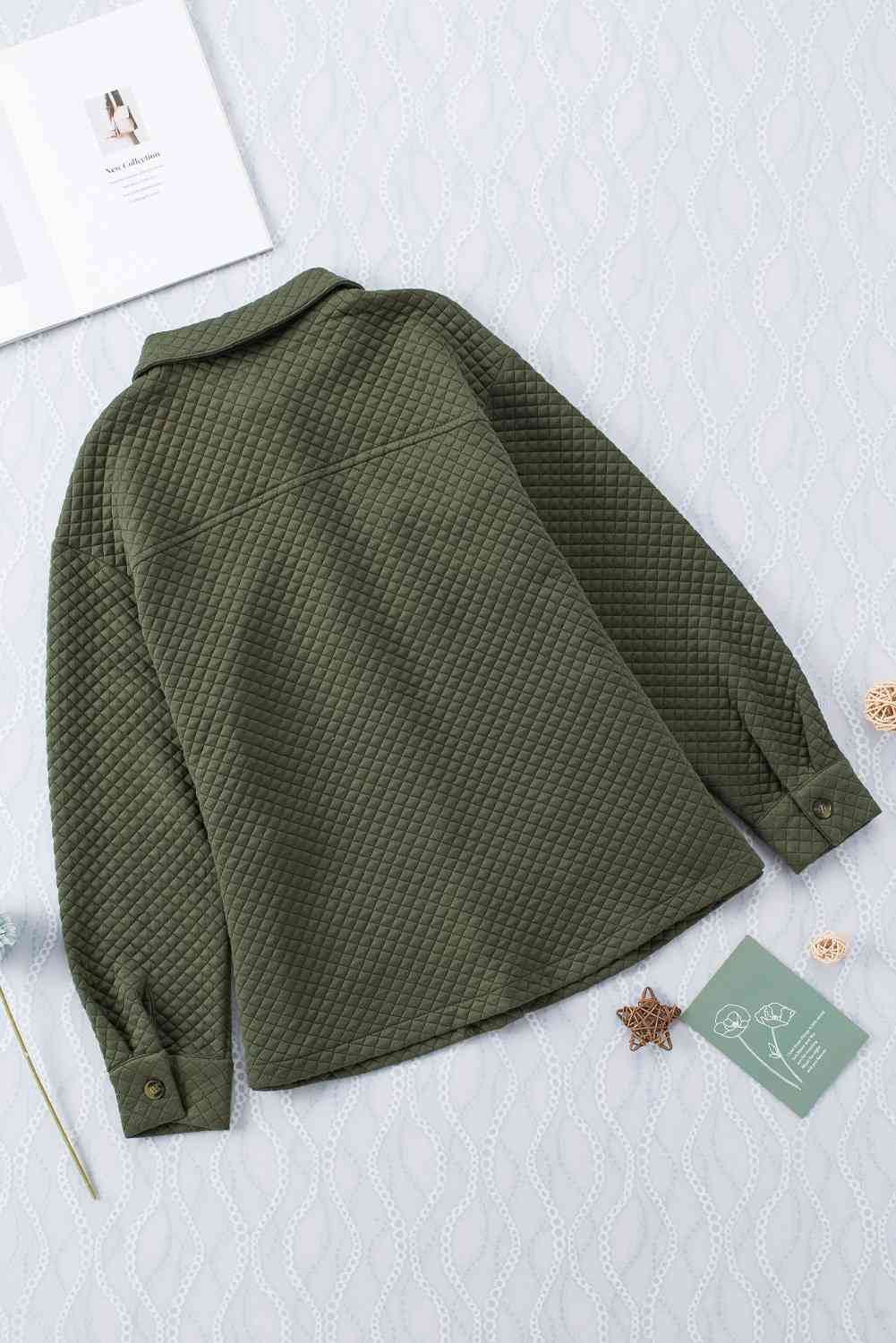 Button Down Collared Jacket - Trendsi - Flyclothing LLC