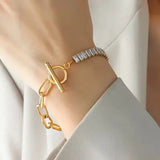 Zircon Titanium Steel Closure Bracelet - Trendsi - Flyclothing LLC