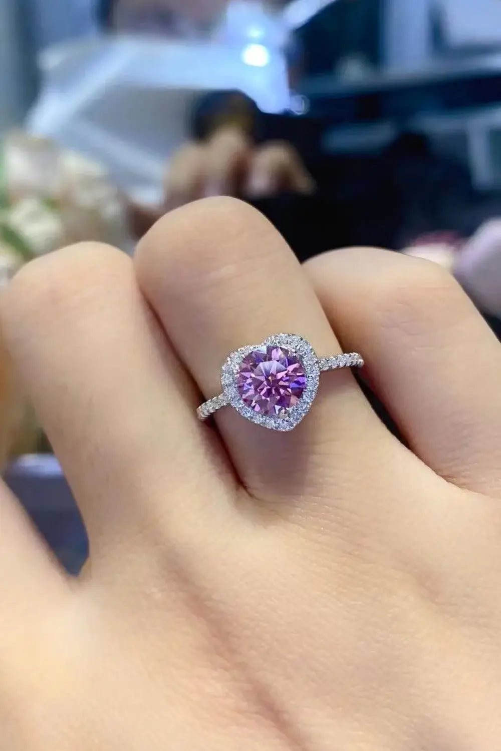 Lifelong Journey 1 Carat Moissanite Heart Ring - Trendsi - Flyclothing LLC