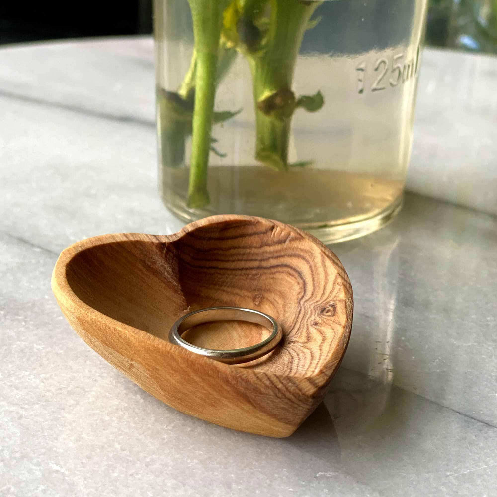 Petite Olive Wood Heart Trinket Bowls - Set of 2 - Jedando - Flyclothing LLC