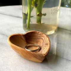 Petite Olive Wood Heart Trinket Bowls - Set of 2 - Jedando