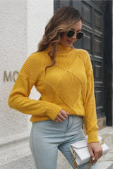 Turtleneck Dropped Shoulder Sweater - Trendsi - Flyclothing LLC