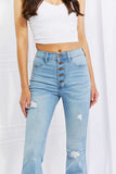 Vibrant MIU Full Size Jess Button Flare Jeans - Trendsi - Flyclothing LLC