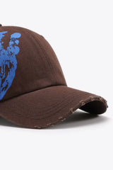VIBRA Graphic Distressed Adjustable Baseball Cap - Trendsi - Flyclothing LLC