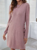Round Neck Long Sleeve Mini Dress - Trendsi - Flyclothing LLC