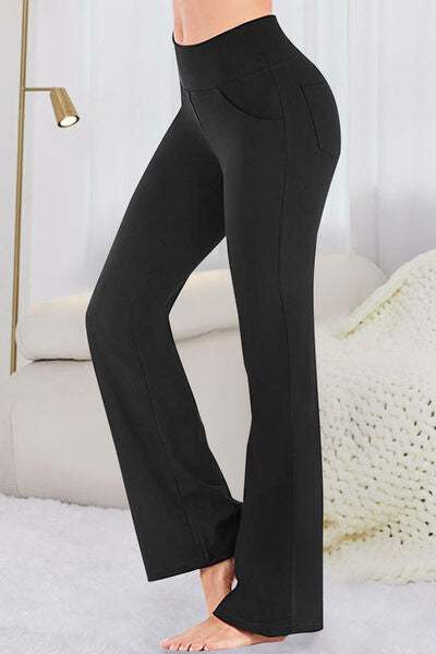 Pocketed High Waist Active Pants - Trendsi - Flyclothing LLC