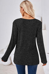 Round Neck Long Sleeve T-Shirt - Trendsi - Flyclothing LLC