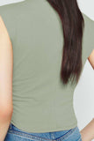 Mock Neck Ruched Cropped Tank - Trendsi - Flyclothing LLC