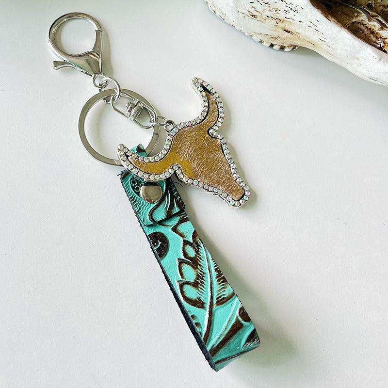 Rhinestone Bull Keychain - Trendsi - Flyclothing LLC