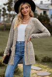 Ribbed Button-UP Caradigan with Pockets - Trendsi