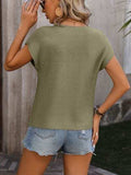 Pocketed Round Neck Cap Sleeve Sweater - Trendsi - Flyclothing LLC