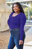 Basic Bae Full Size Round Neck Long Sleeve Bodysuit - Trendsi - Flyclothing LLC