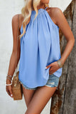 Ruched Grecian Neck Tank - Trendsi - Flyclothing LLC
