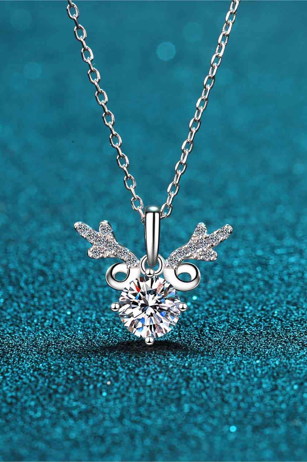 1 Carat Moissanite 925 Sterling Silver Necklace - Trendsi