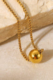 18K Gold-Plated Round Shape Pendant Necklace - Trendsi
