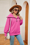 Half-Zip Collared Sweatshirt - Trendsi - Flyclothing LLC