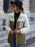 Leopard Color Block Zip-Up Jacket - Trendsi - Flyclothing LLC