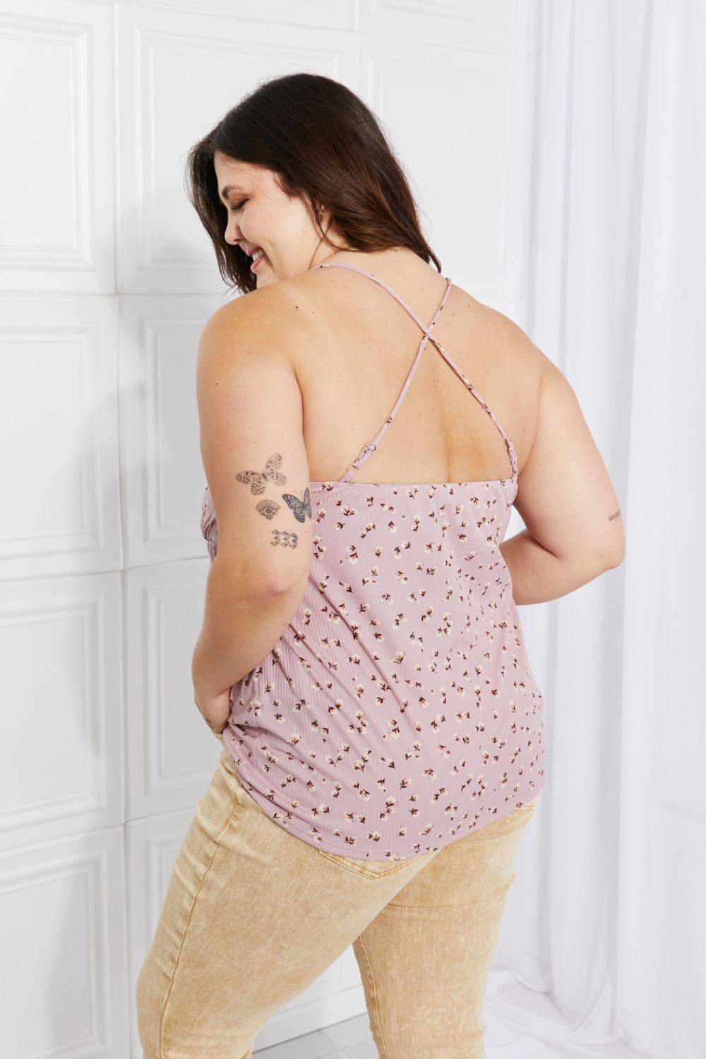 Culture Code Full Size Taste of Spring Ruffle Sleeveless Top - Trendsi