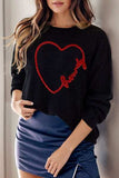 Round Neck Long Sleeve Sweater - Trendsi - Flyclothing LLC