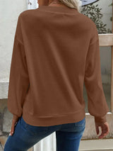 V-Neck Dropped Shoulder Blouse - Trendsi - Flyclothing LLC