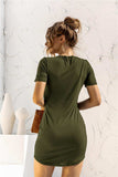 Round Neck Short Sleeve Mini Dress - Trendsi - Flyclothing LLC