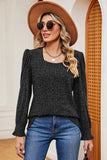 Square Neck Flounce Sleeve T-Shirt - Trendsi - Flyclothing LLC