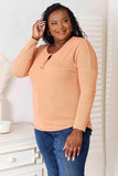 Basic Bae Half Button Long Sleeve Top - Trendsi - Flyclothing LLC
