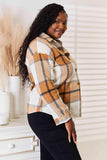 Double Take Plaid Print Dropped Shoulder Shirt - Trendsi