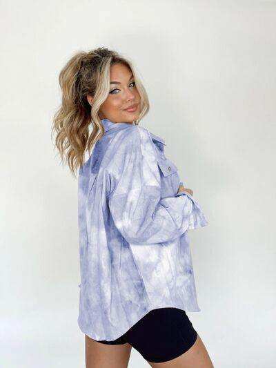 Tie-Dye Button Up Long Sleeve Shirt - Trendsi - Flyclothing LLC