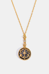 Vintage Blue Sandstone Pendant Copper Necklace - Trendsi - Flyclothing LLC