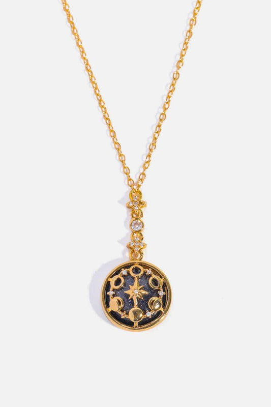 Vintage Blue Sandstone Pendant Copper Necklace - Trendsi - Flyclothing LLC