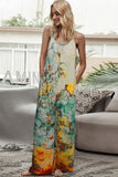 Tie-Dye Spaghetti Strap Jumpsuit with Pockets - Flyclothing LLC