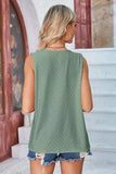 Eyelet Open Front Sleeveless Cardigan - Trendsi - Flyclothing LLC