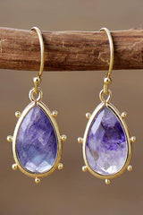 Natural Stone Teardrop Earrings - Trendsi