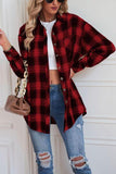 Plaid Button Up Dropped Shoulder Outerwear - Trendsi