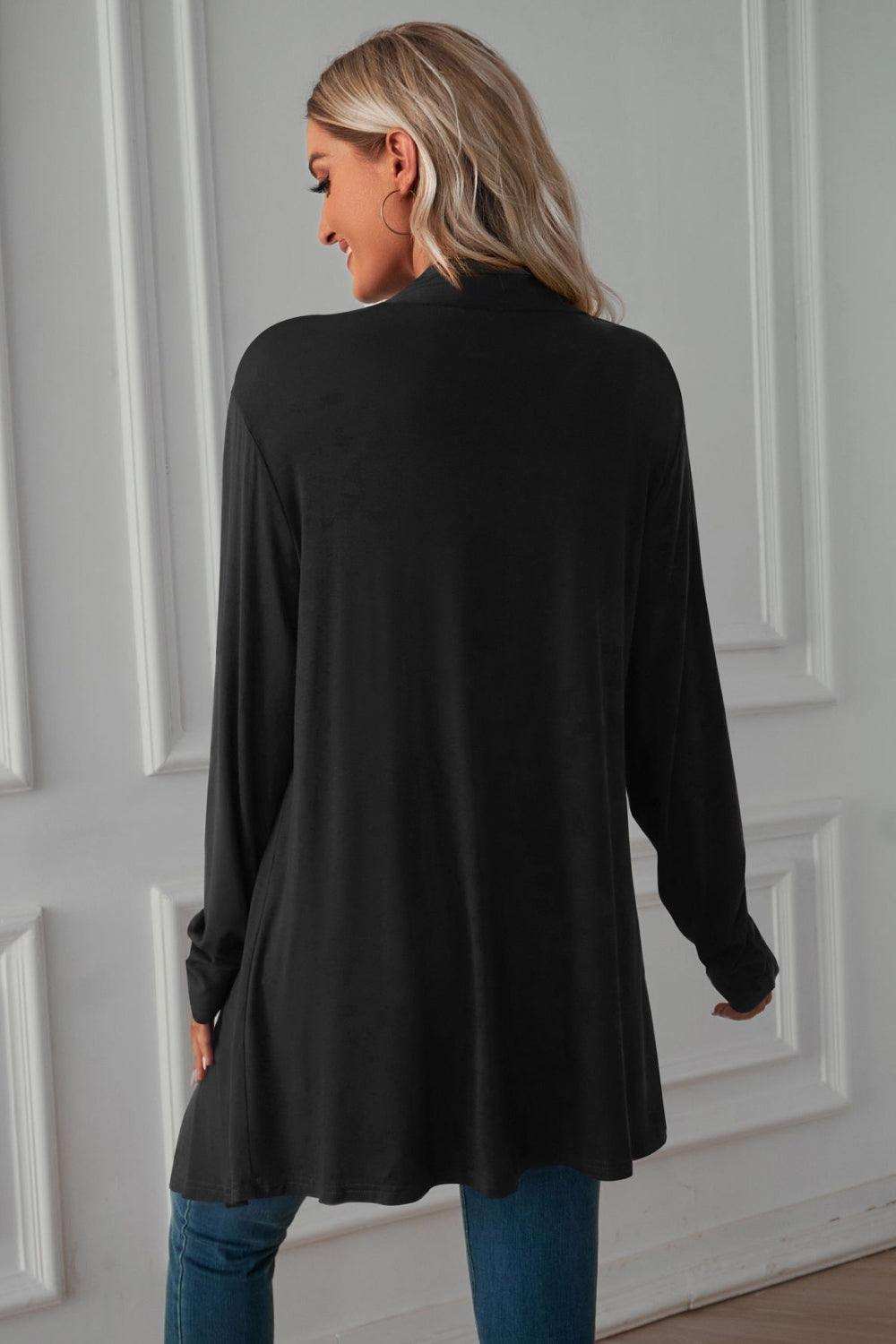 Open Front Long Sleeve Cardigan - Trendsi - Flyclothing LLC
