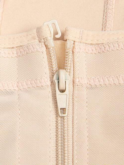 Full Size Zip Up Lace Detail Long Sleeve Shapewear - Trendsi - Flyclothing LLC