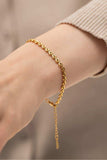 Heart Chain Lobster Clasp Bracelet - Trendsi