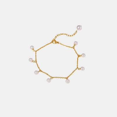 Pearl 18K Gold-Plated Charm Anklet - Trendsi - Flyclothing LLC