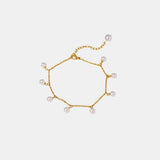 Pearl 18K Gold-Plated Charm Anklet - Trendsi