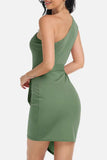 Tie Front One-Shoulder Sleeveless Dress - Trendsi - Flyclothing LLC