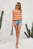 Striped V-Neck Knit Tank - Trendsi - Flyclothing LLC